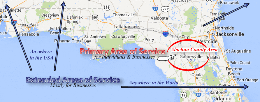 Leon County Area to Alachua County Area (click to open in Google Maps)